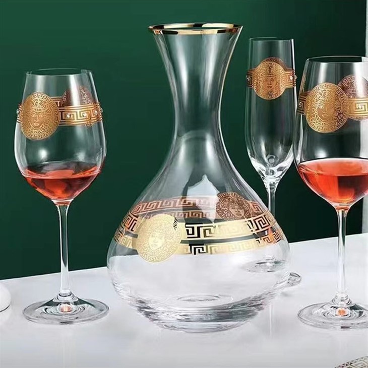 Metallic Gold Decal Wine Glass
